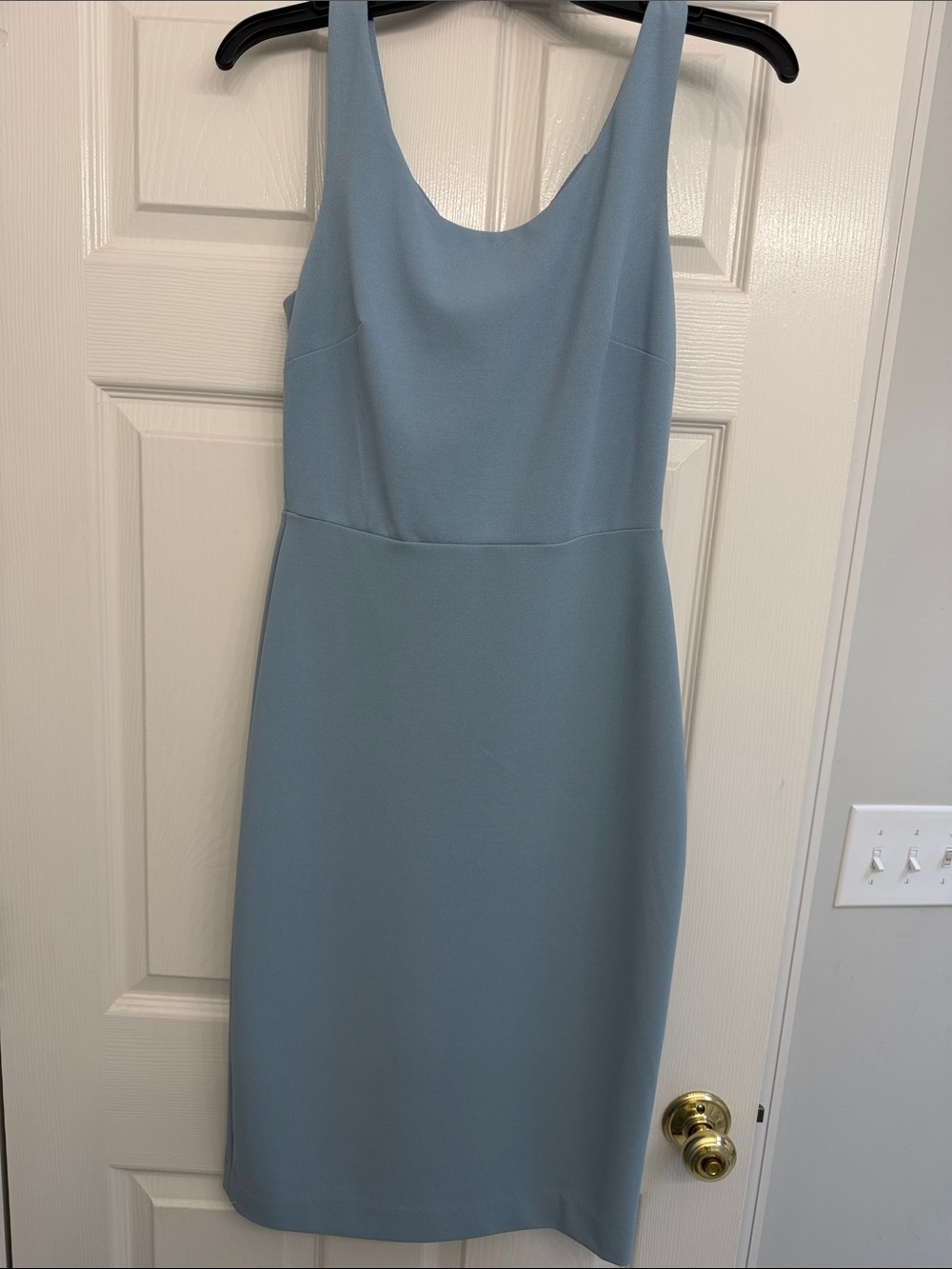 Sleeveless Light Blue Sheath Dress